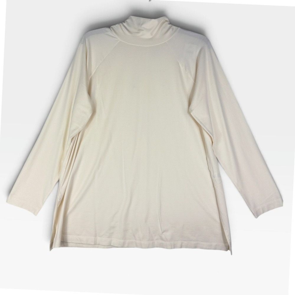 J. Jill Luxe Supima Everyday Turtleneck Tunic Women LP Cream NWT